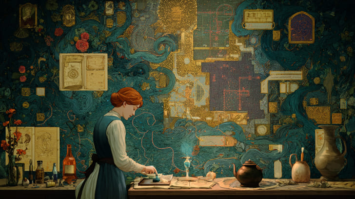 Transit Ceres Sextile Natal Pallas Athena Illustration