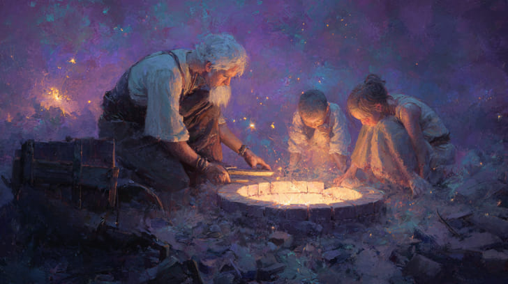 Transit Chiron Sextile Natal Saturn Illustration