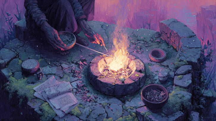 Transit Chiron Sextile Natal Vesta Illustration