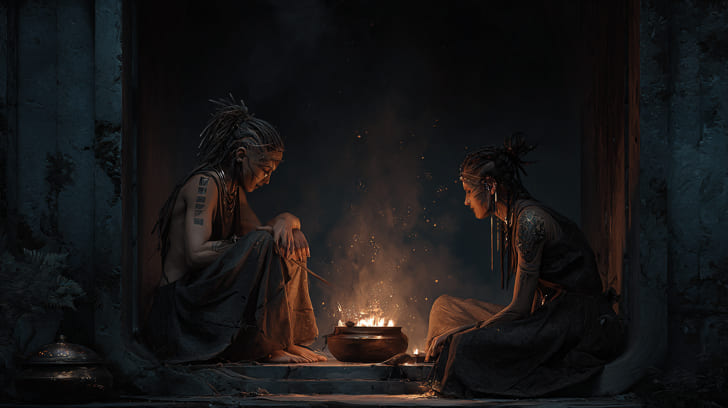 Transit Chiron Trine Natal Lilith Illustration