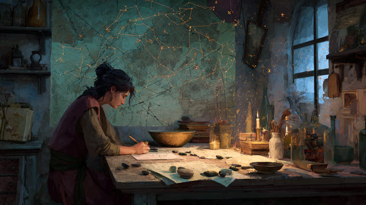 Transit Chiron Trine Natal Pallas Athena Illustration