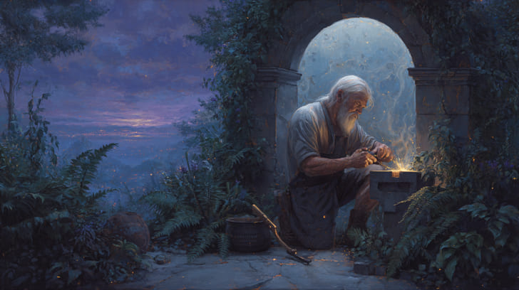 Transit Chiron Trine Natal Saturn Illustration