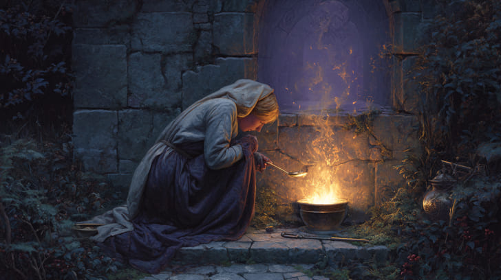 Transit Chiron Trine Natal Vesta Illustration