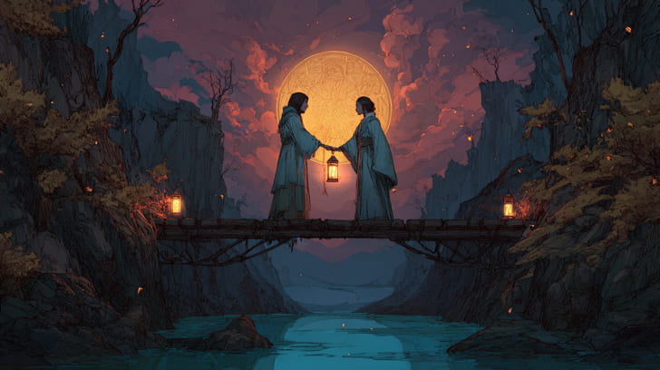 Transit Eros Sextile Natal Descendant Illustration