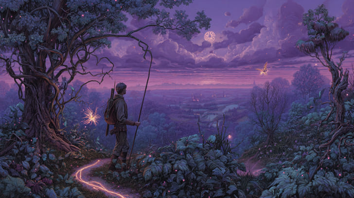 Transit Eros Sextile Natal North Node Illustration