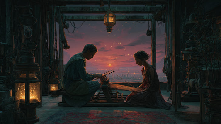 Transit Eros Sextile Natal Saturn Illustration