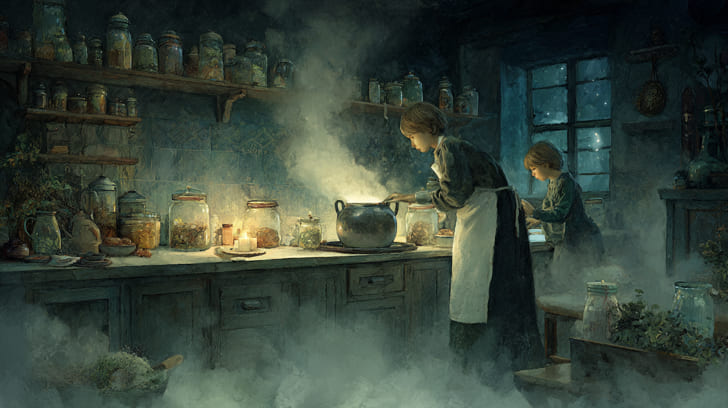 Transit Hygiea Square Natal Moon Illustration