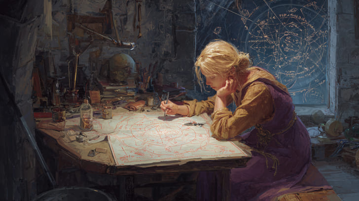 Transit Hygiea Trine Natal Pallas Athena Illustration