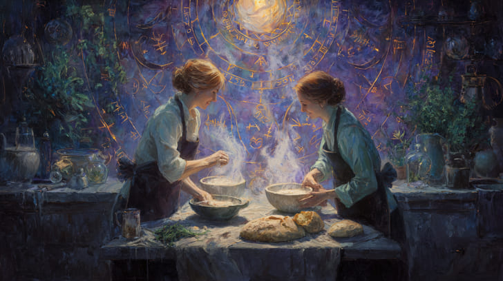 Transit Juno Sextile Natal Ceres Illustration