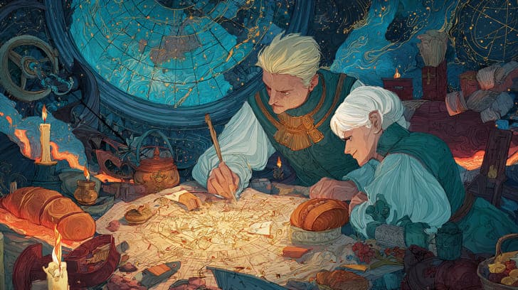 Transit Juno Square Natal Pallas Athena Illustration