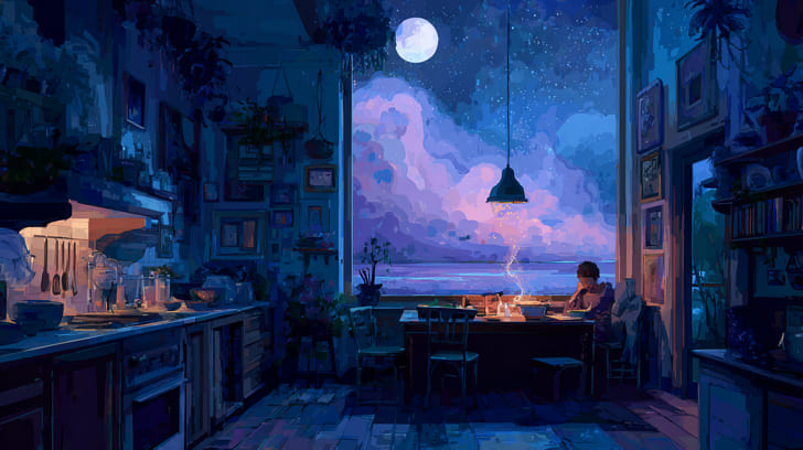 Transit Jupiter Conjunction Natal Moon Illustration