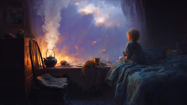 Transit Jupiter Sextile Natal Moon Illustration