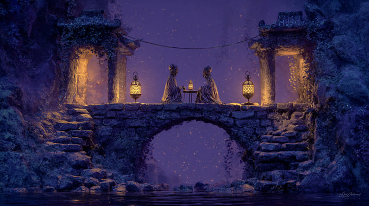 Transit Jupiter Square Natal Descendant Illustration