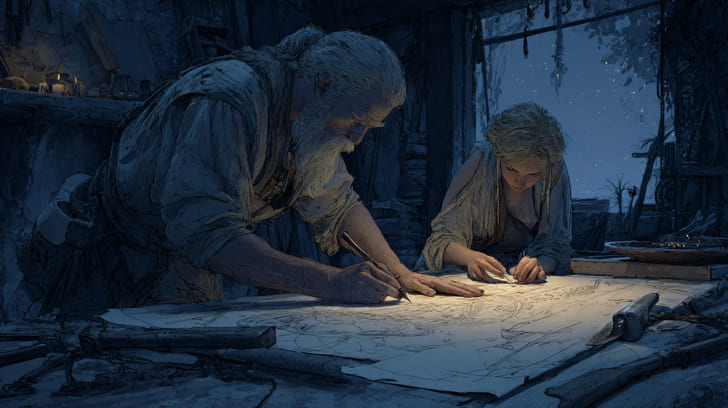 Transit Lilith Square Natal Saturn Illustration